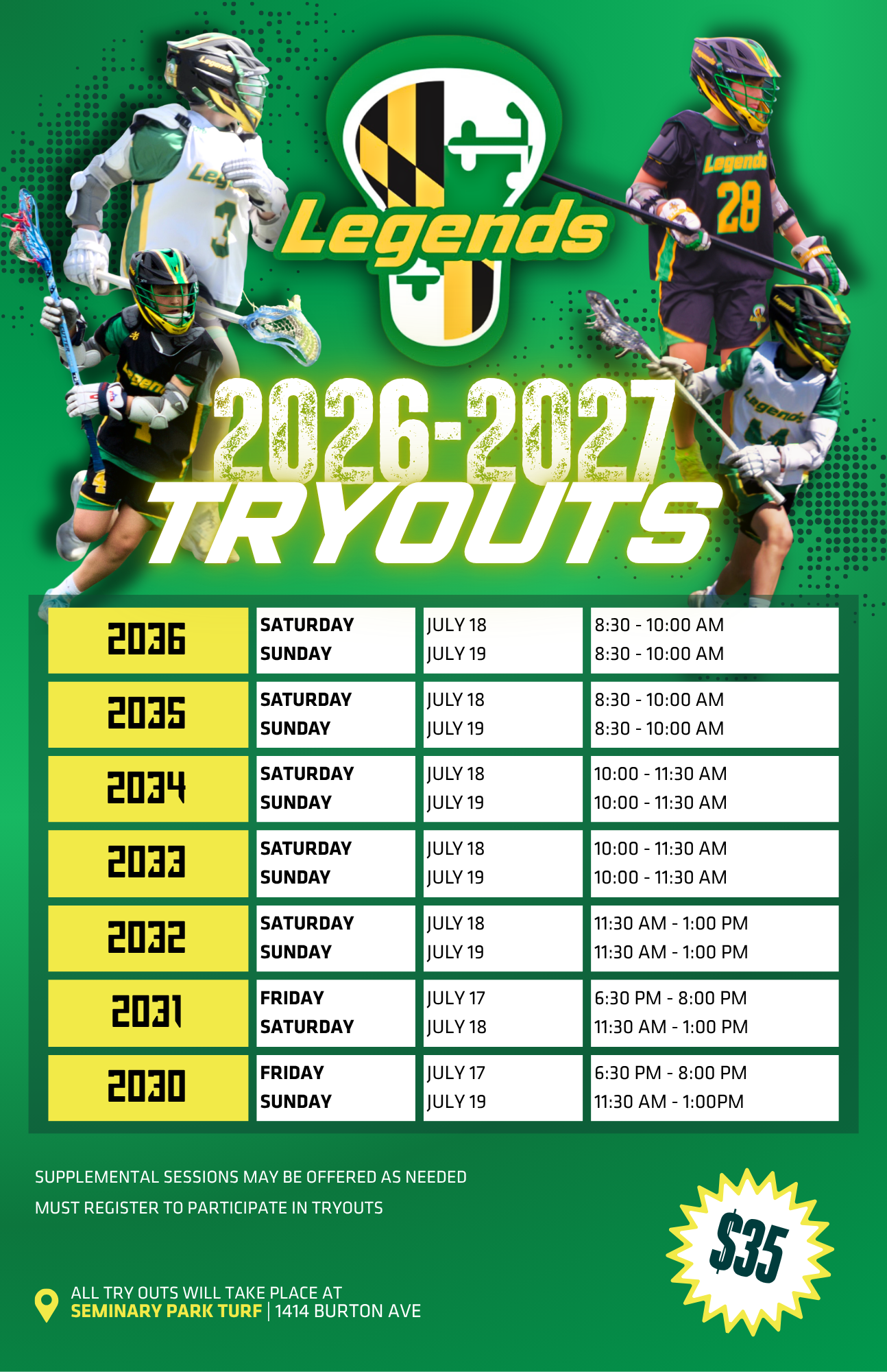 Boys 2026_2027 Tryout flyer